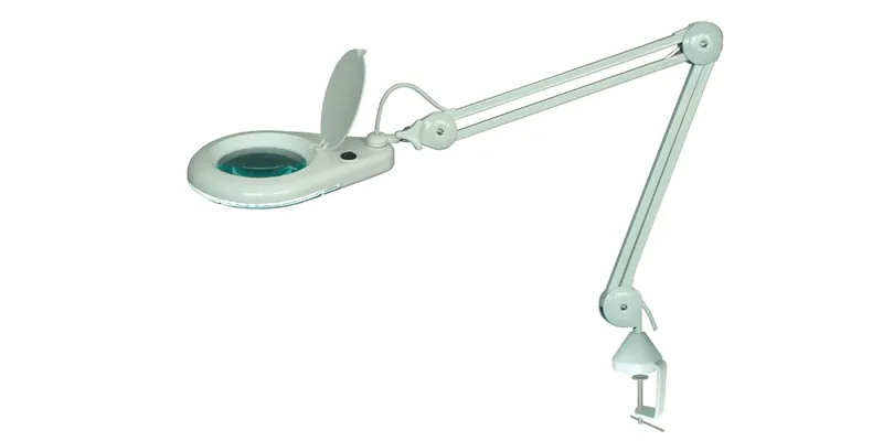 Magnifying lamp for lash extensions with an LED ring